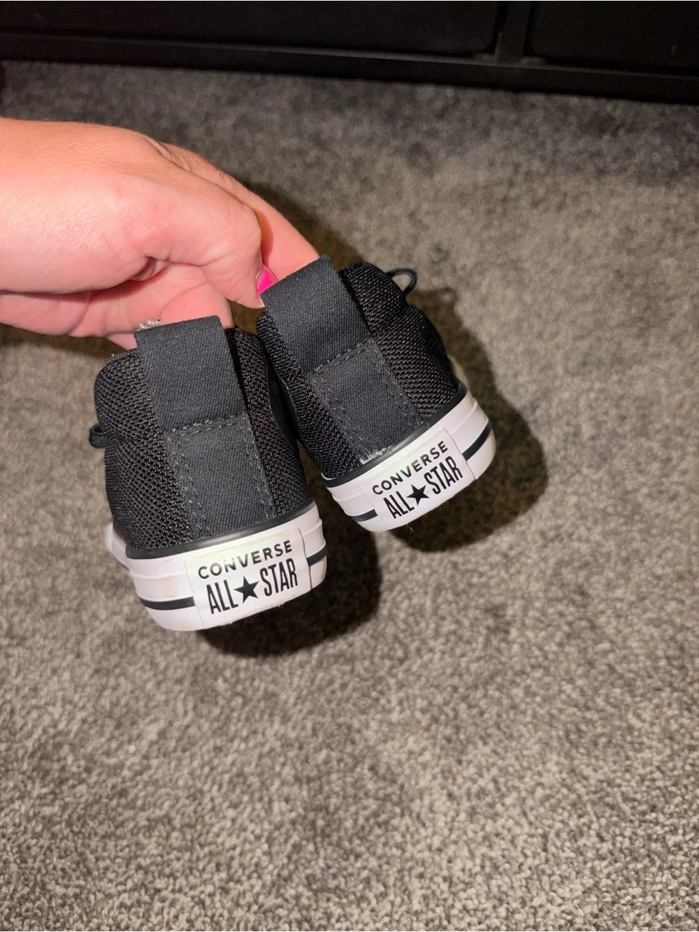 Converse Kids Black High-Top Sneakers with White Toe Cap